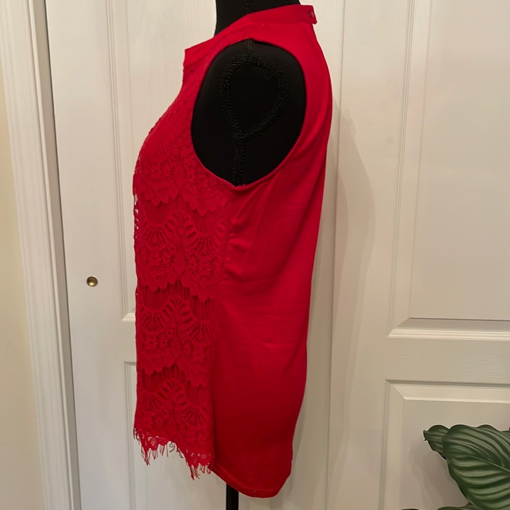 Cute Red Lace Top - Picture 3 of 6